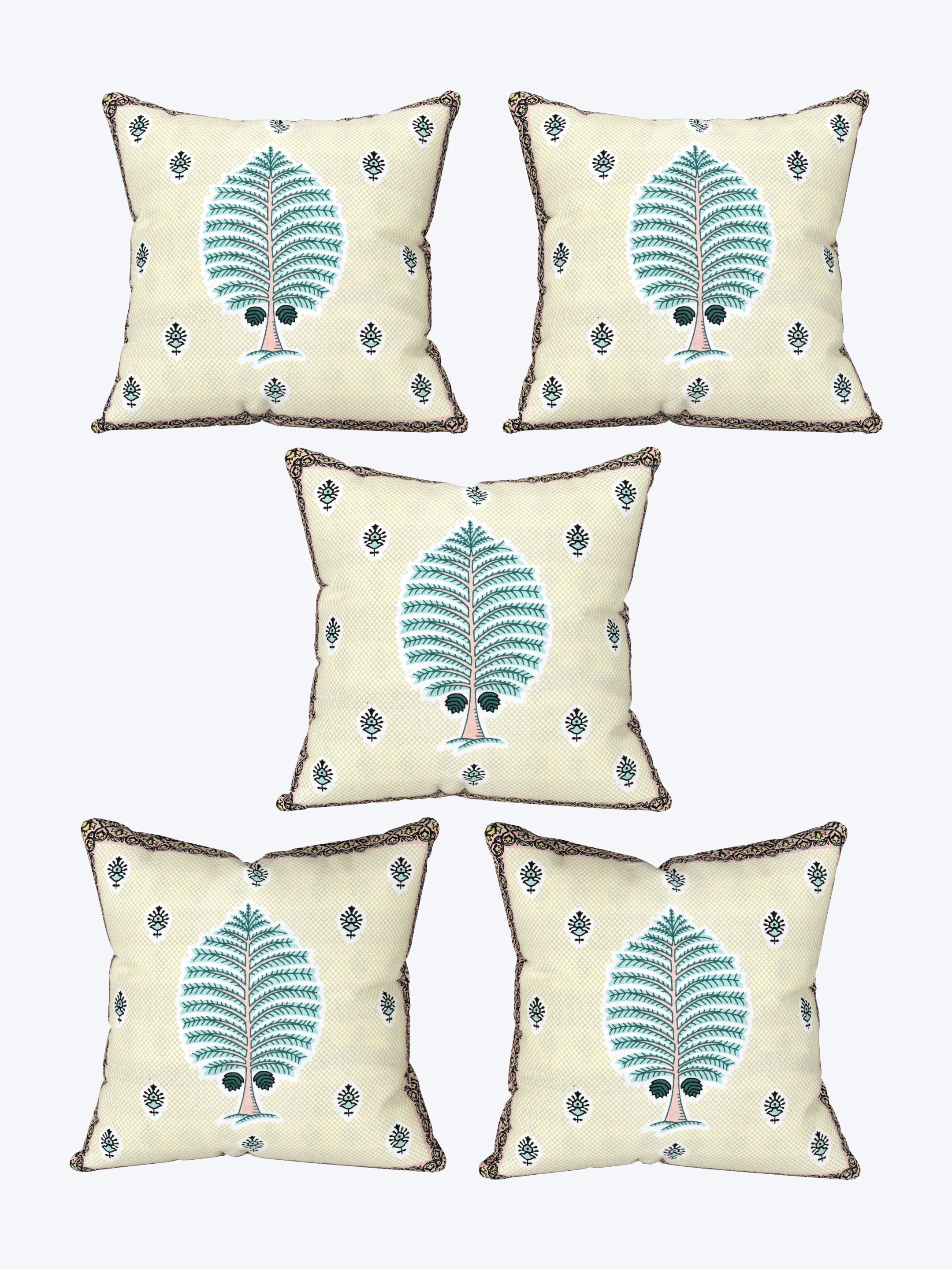 Digital Printed Cotton Cushion Cover (Pack of 5)