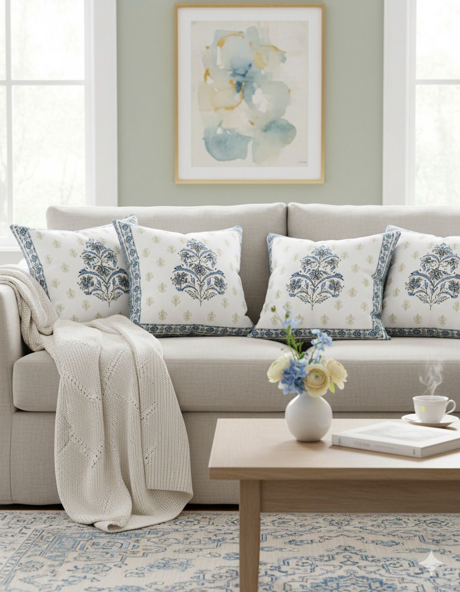 Digital Printed Cotton Cushion Cover (Pack of 5)