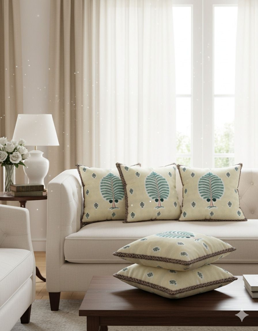 Digital Printed Cotton Cushion Cover (Pack of 5)