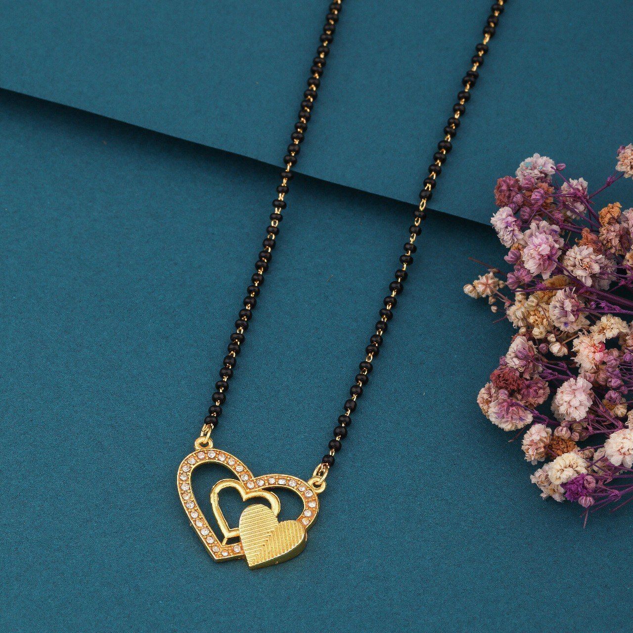 Elegant Gold-Plated Mangalsutra & Jhumki Set