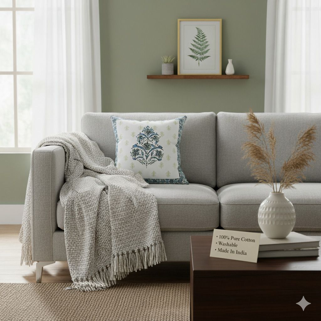 Digital Printed Cotton Cushion Cover (Pack of 5)