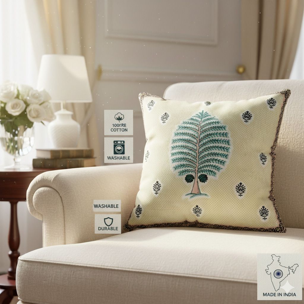 Digital Printed Cotton Cushion Cover (Pack of 5)