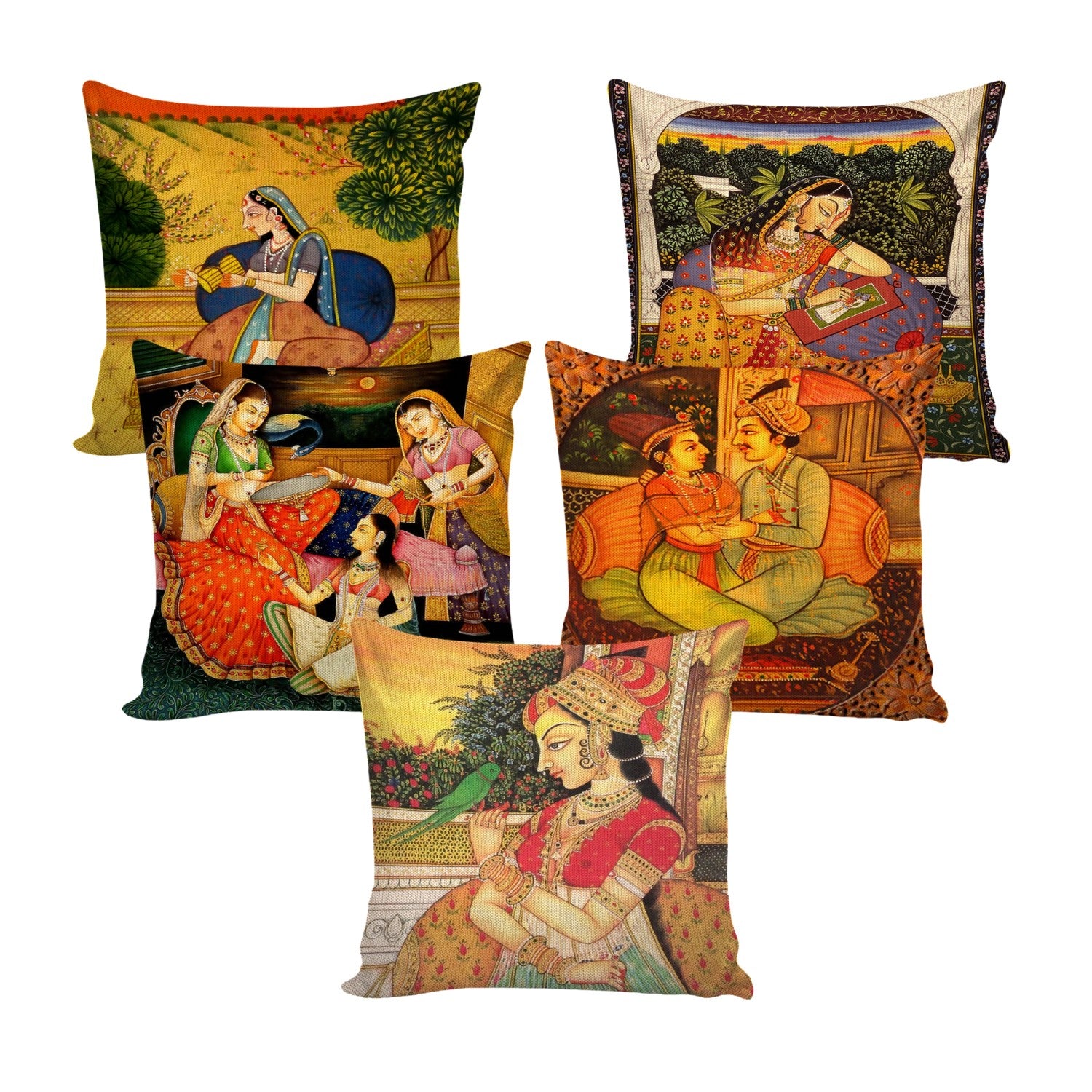 Digital Printed Cushion Cover (Queen Printed, Pack of 5)