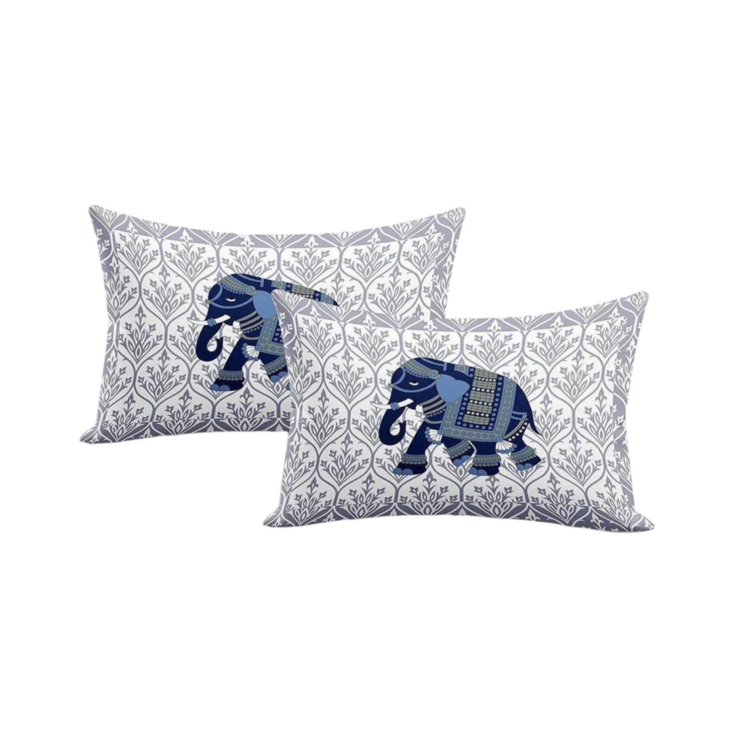 Double Bed Size Pure Cotton Jaipuri Bedsheet (Elephant Print)