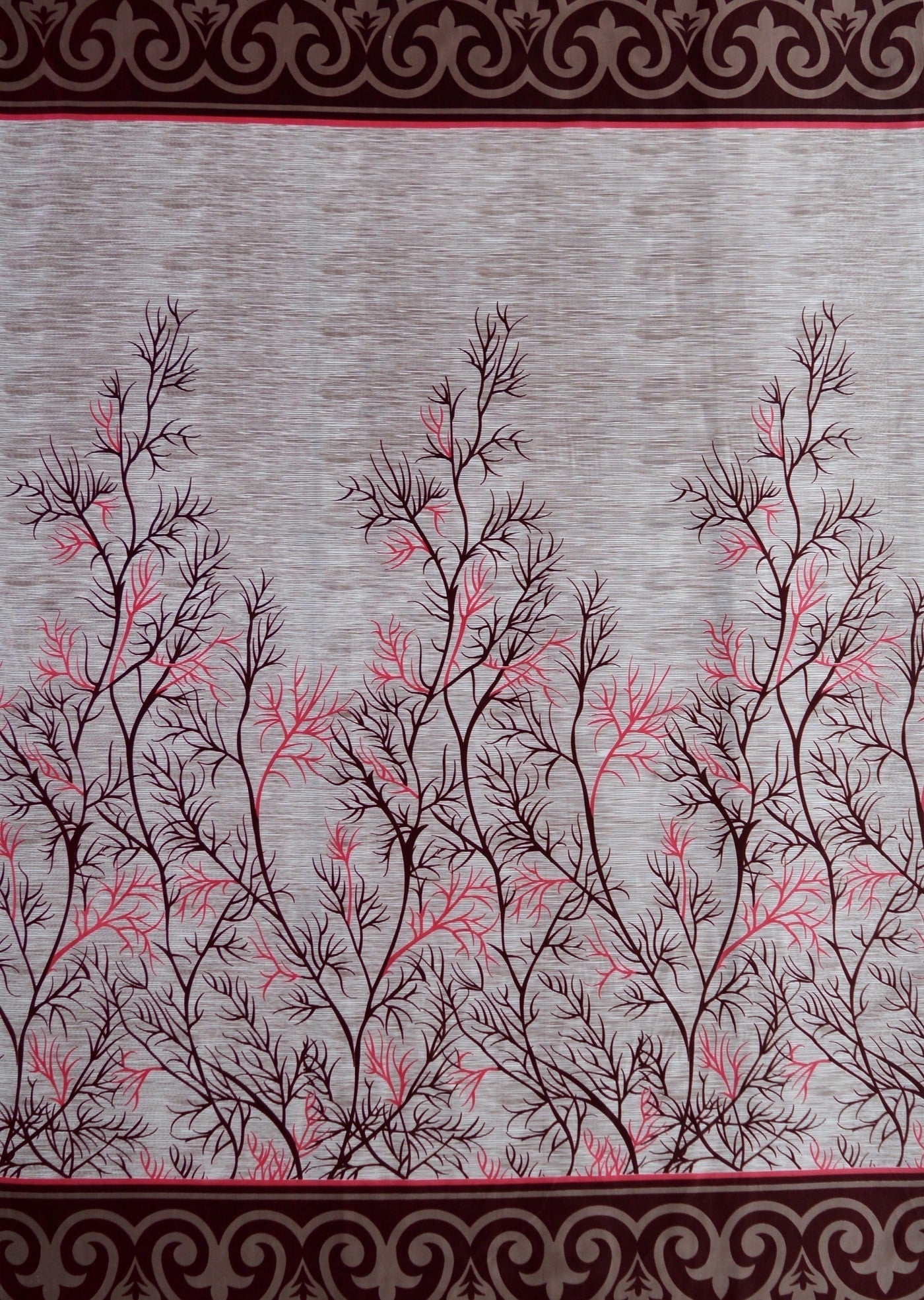 Polyester Semi Transparent Door Curtain (Pack of 2, Maroon)