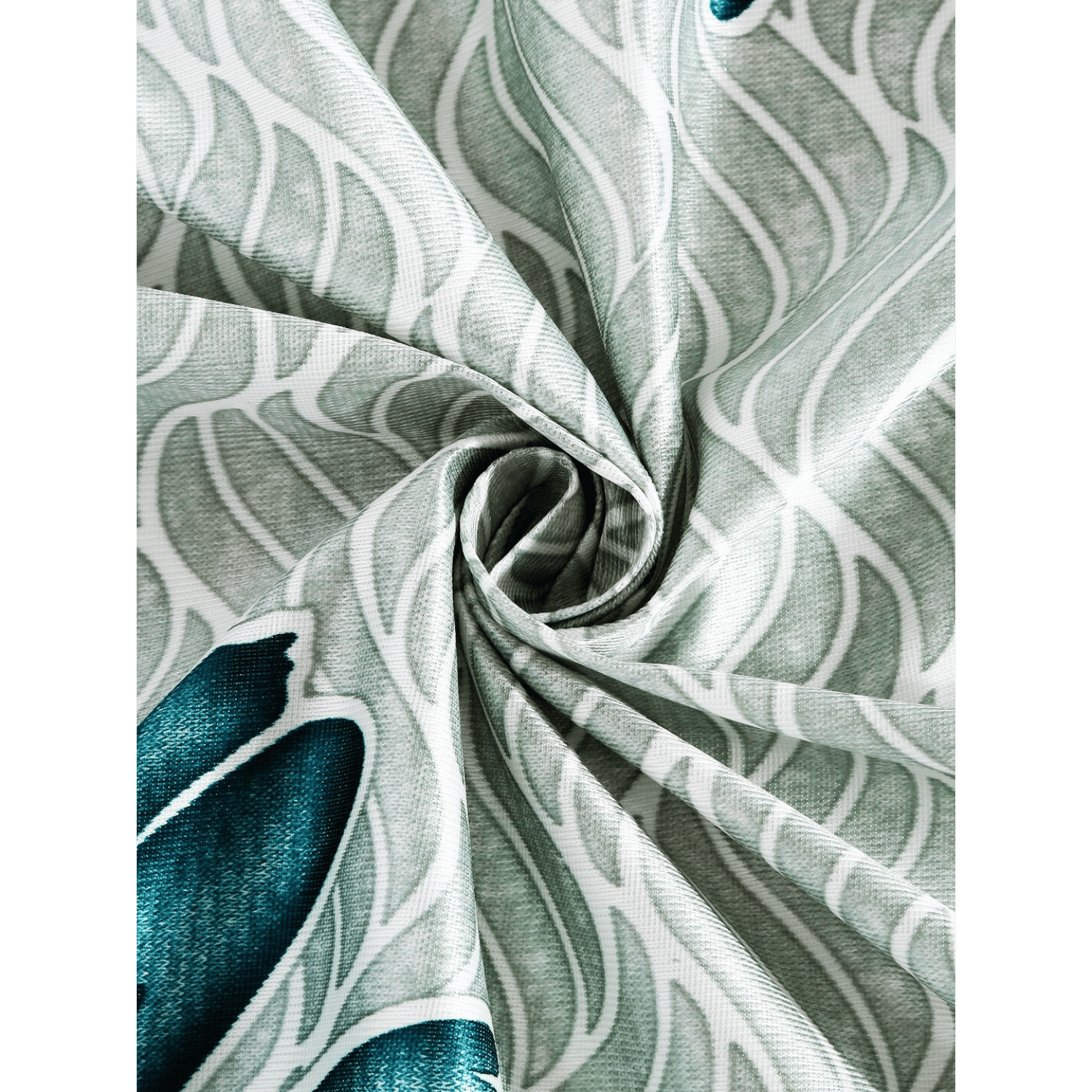 Polyester Semi Transparent Door Curtain (Pack of 2, Green)