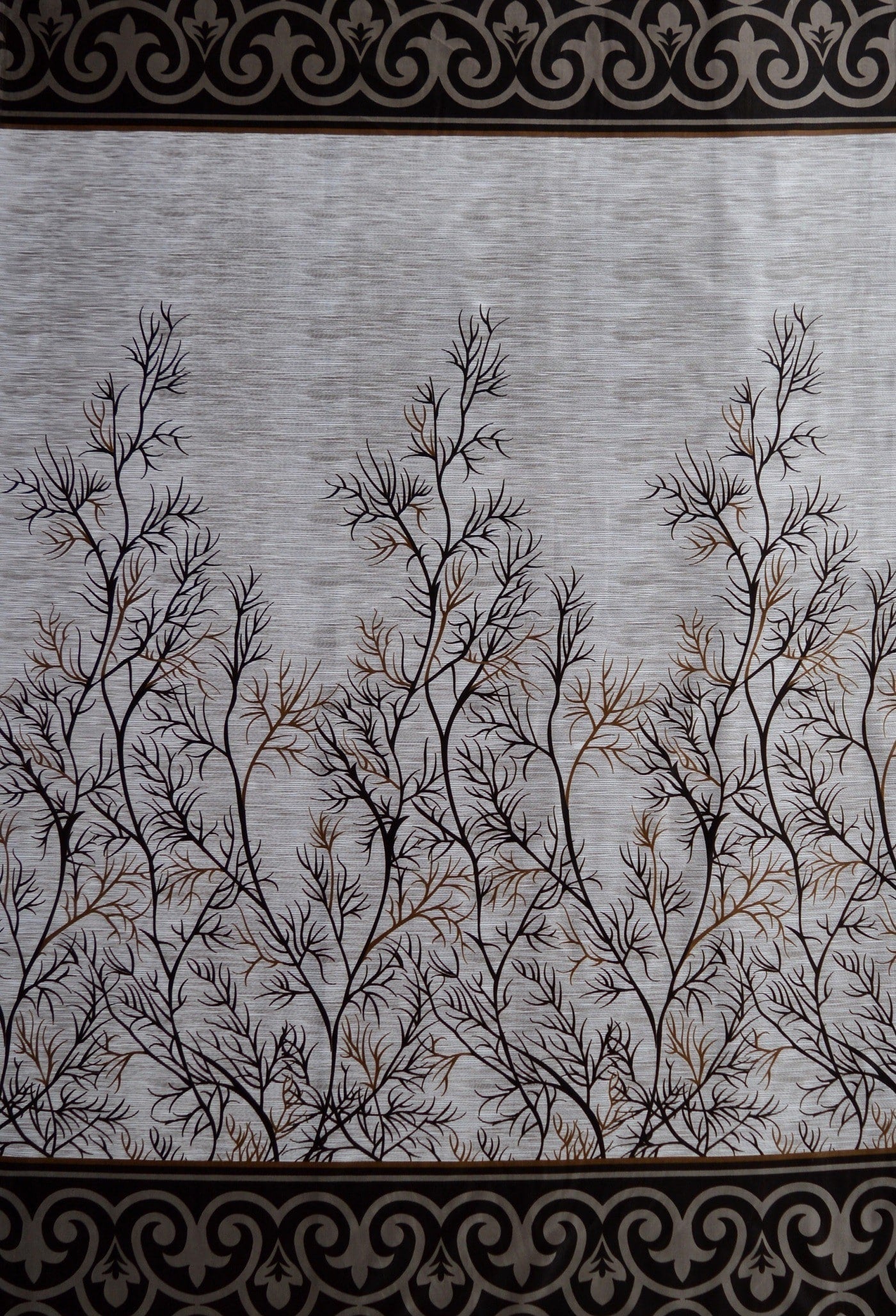 Polyester Semi Transparent Door Curtain (Pack of 2, Brown)