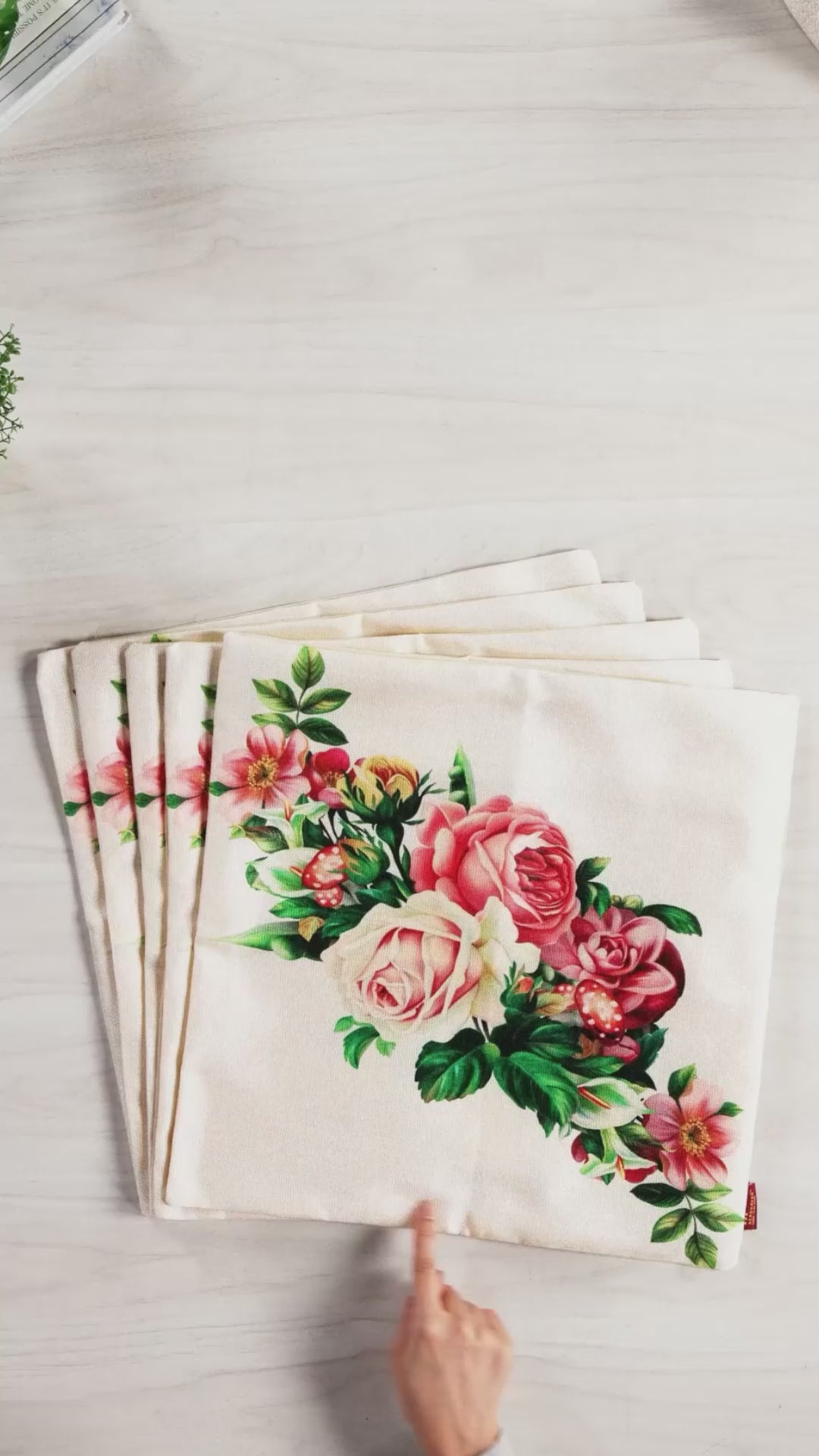 Digital Printed Cushion Cover (Flower Printed, Pack of 5)